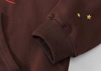 Sp5der 555555 Angel Number Hoodie-Brown #8203