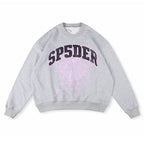 Sp5der Varsity Web Crewneck Heather Sweatshirt Grey