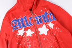 Sp5der Atlanta Zip Up Hoodie Red