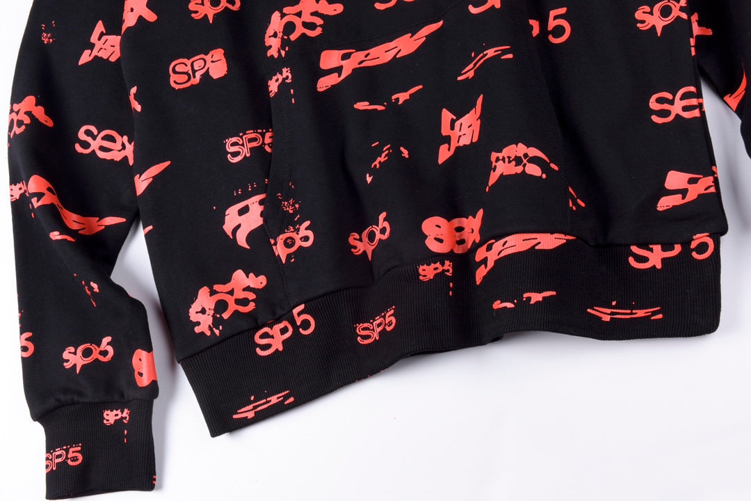 SP5DER graphic-print "Black" Hoodie