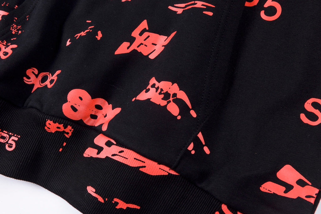 SP5DER graphic-print "Black" Hoodie