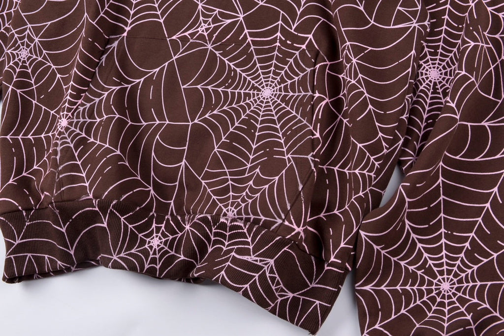 Sp5der AOP Hoodie Brown