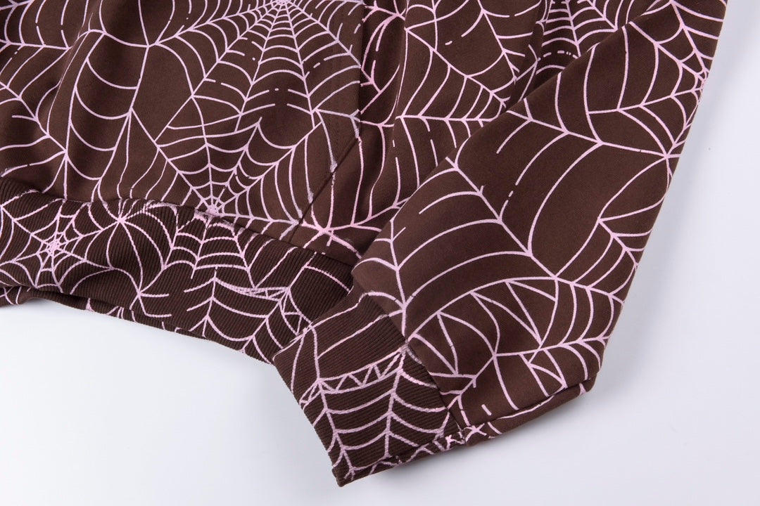 Sp5der AOP Hoodie Brown