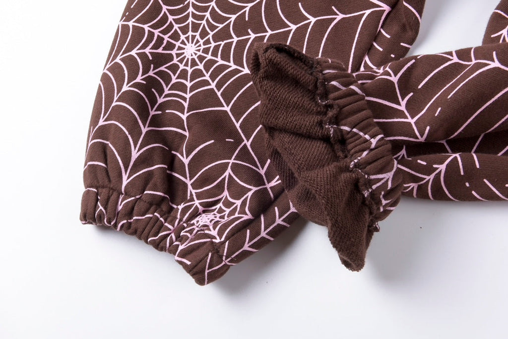 Sp5der AOP Sweatpants Brown