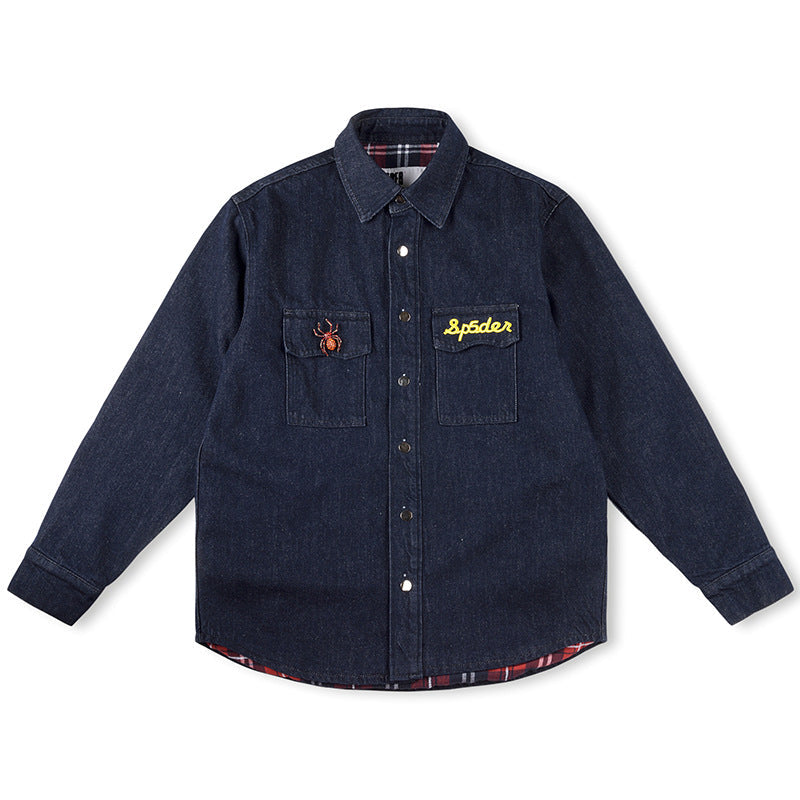 Sp5der ATL Downs Shirt Indigo Denim