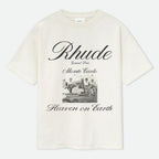 RHUDE Men's Natural Off- 'Heaven On Earth' T-Shirt