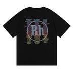 RHUDE micro-logo letter racing print T-shirt
