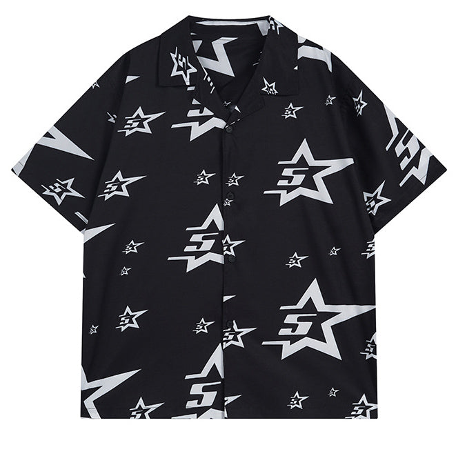 Sp5der Star Pattern Short-sleeved Shirt