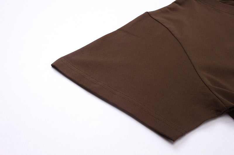 Sp5der 555555 Angel Number T-Shirt Brown