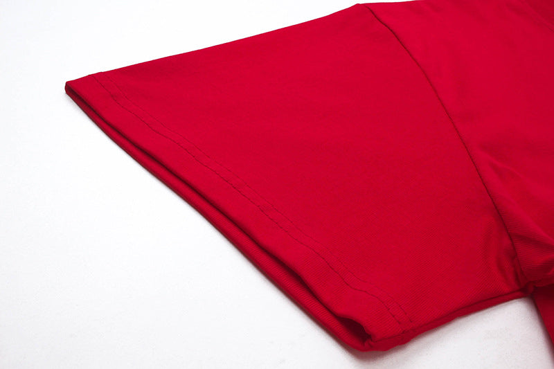 Sp5der Spider Web Print Gothic Punk T-Shirt Red