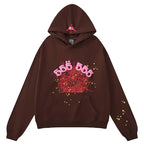 Sp5der 555555 Angel Number Hoodie-Brown #8203